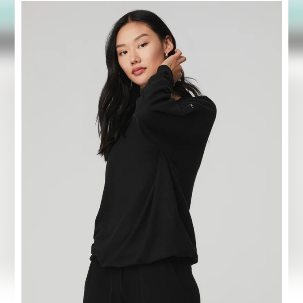 ALO Soho Pullover NWT Black Size L - Picture 3 of 8